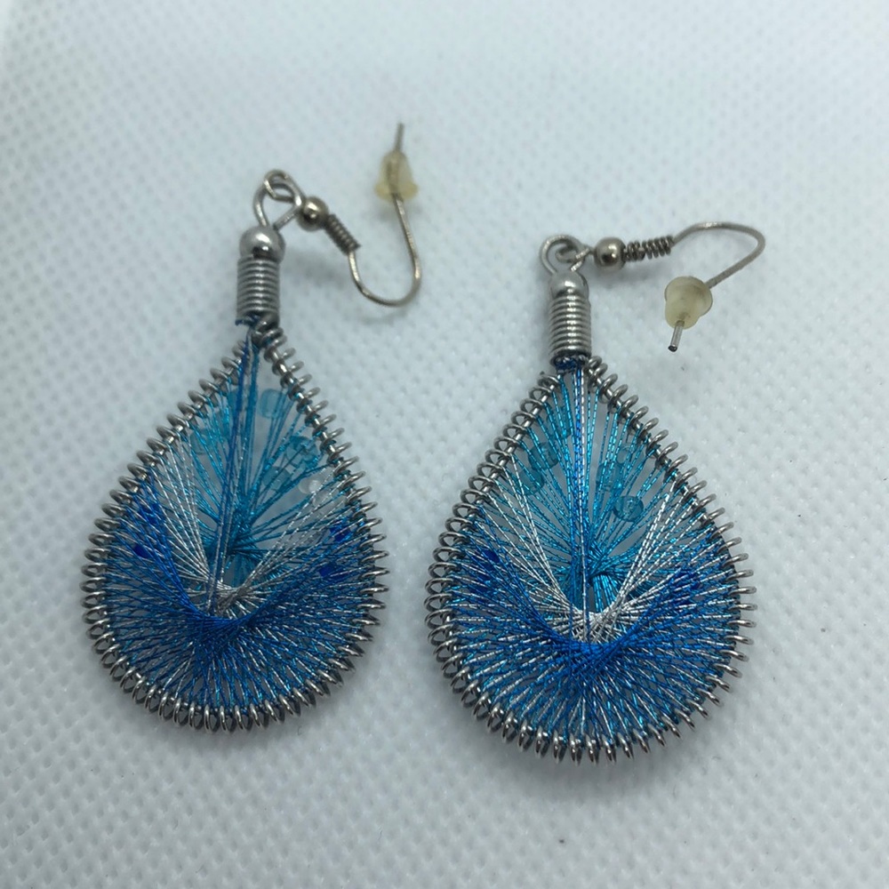 Colorful woven drop earrings set (2 pairs) - Picture 3 of 8